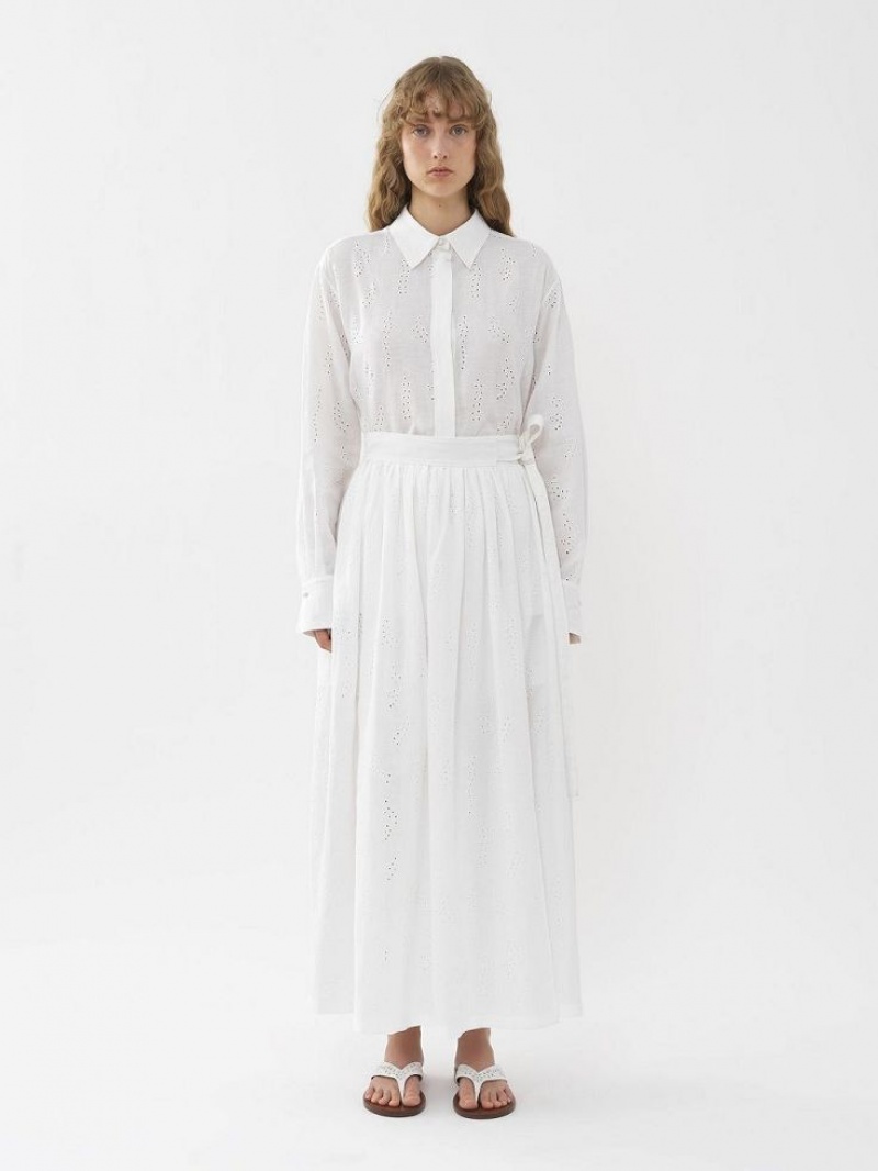 Falda Chloe X Eres Paloma Long Wrap Blancas | CHE-SR14081