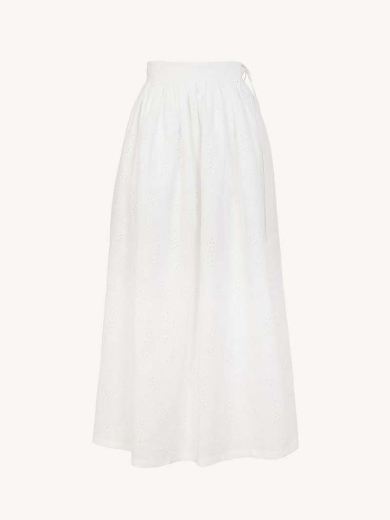 Falda Chloe X Eres Paloma Long Wrap Blancas | CHE-SR14081