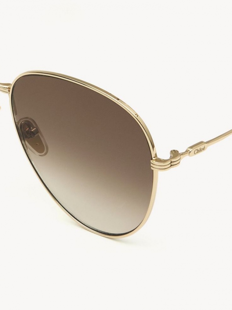 Gafas de Sol Chloe Faith Doradas Marrones | CHE-SR14568