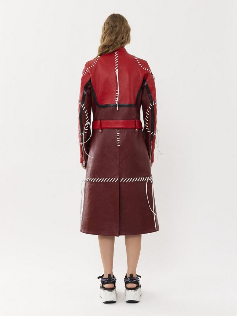 Leather Chloe Ciclismo Coat Moradas Rojas | CHE-SR14105