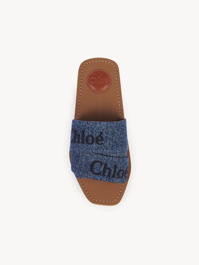Mule Chloe Woody Planos Azules | CHE-SR14174