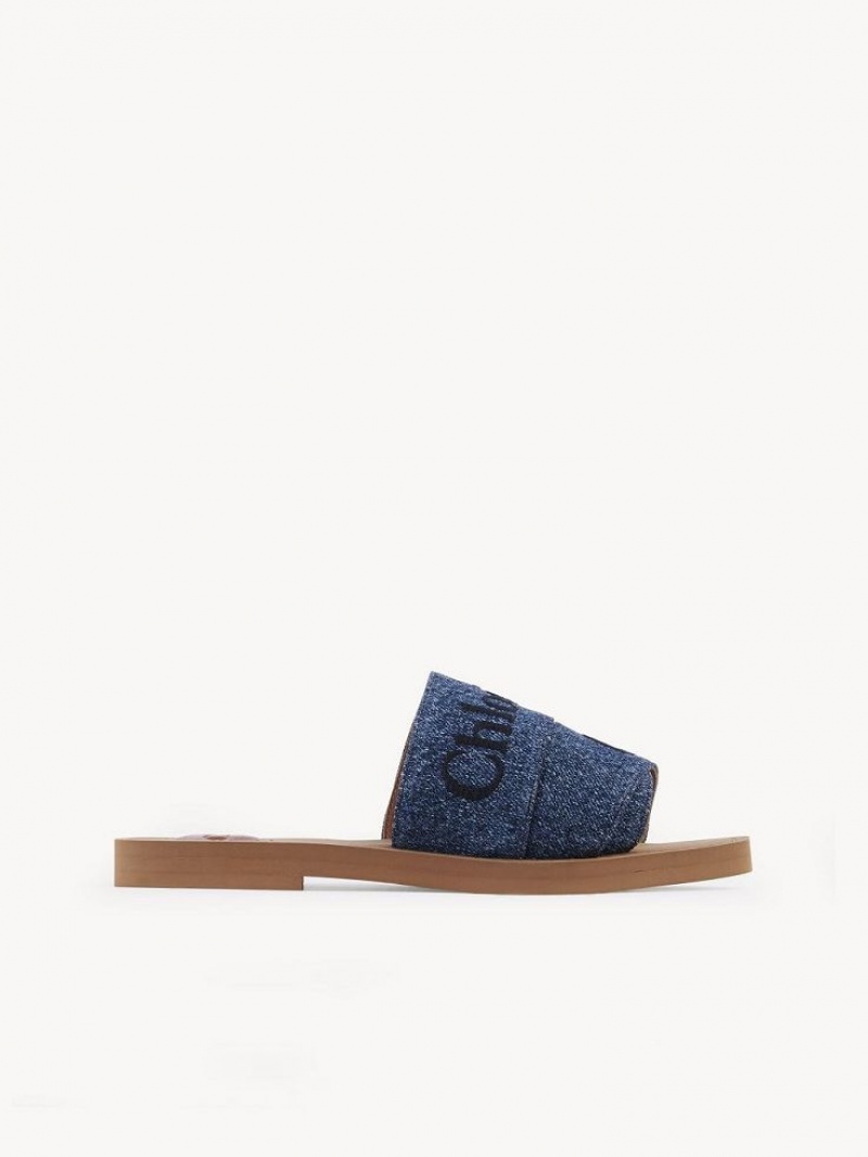 Mule Chloe Woody Planos Azules | CHE-SR14174
