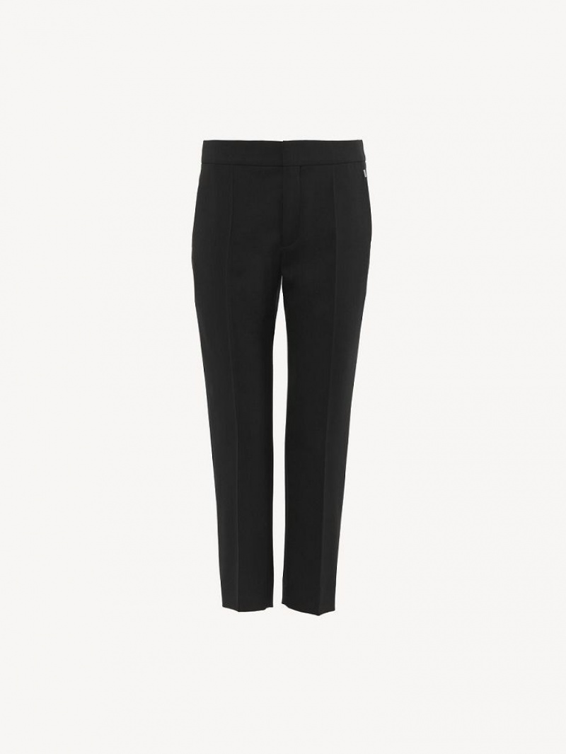 Pantalon Chloe Cropped Cigarette Negras | CHE-SR14001
