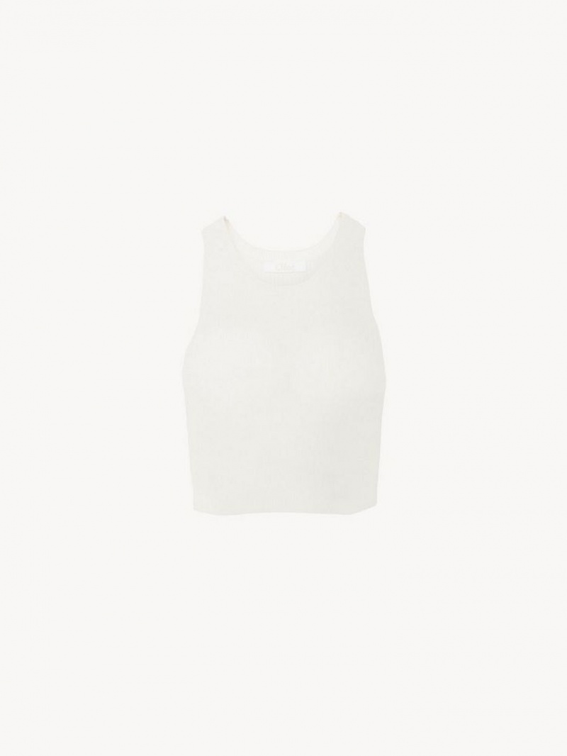 Prendas De Punto Chloe Cropped Blancas | CHE-SR13938