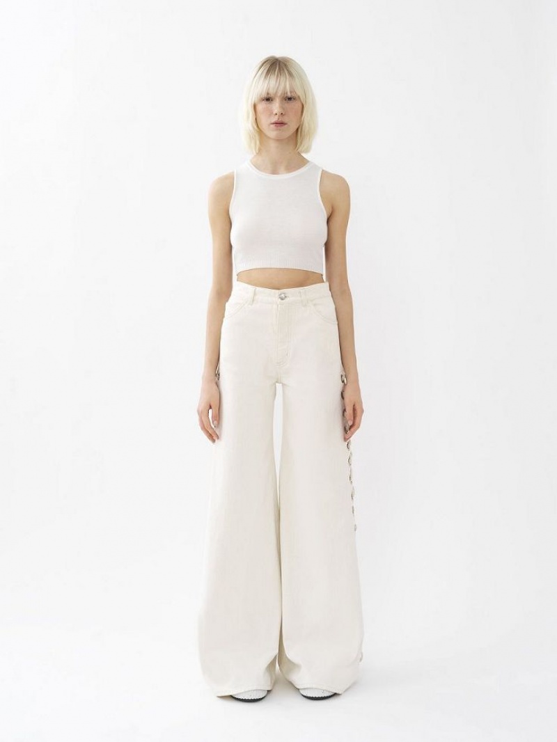 Prendas De Punto Chloe Cropped Blancas | CHE-SR13938