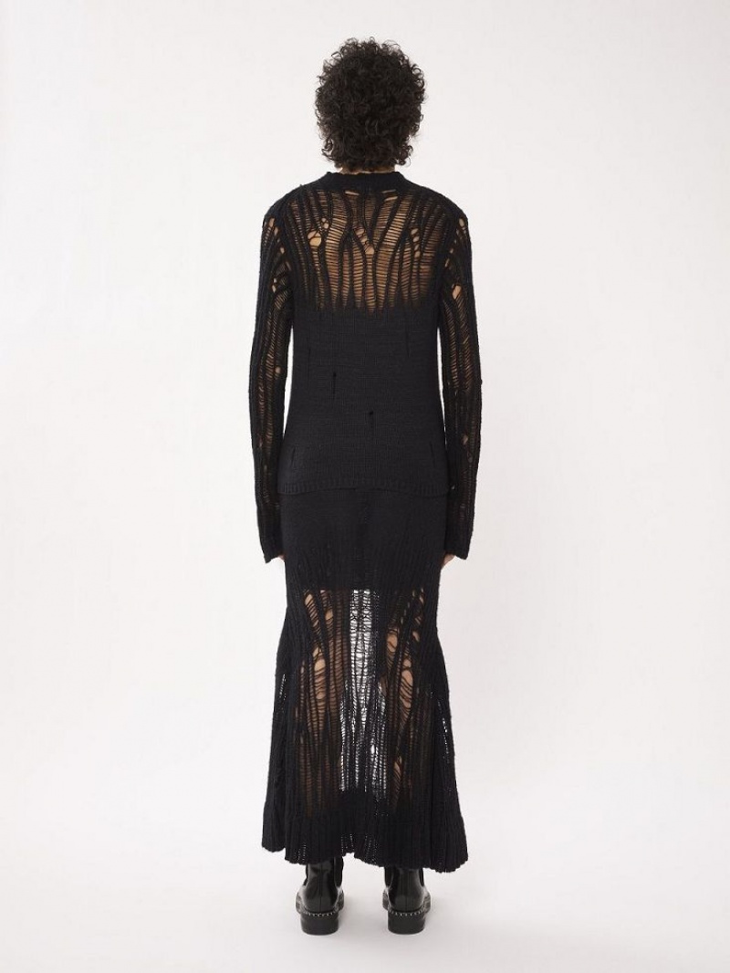 Prendas De Punto Chloe Fitted Mock-neck Negras | CHE-SR13952