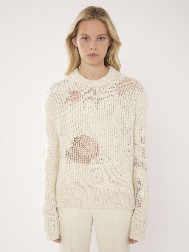Prendas De Punto Chloe Generous Mock-neck Blancas | CHE-SR13953