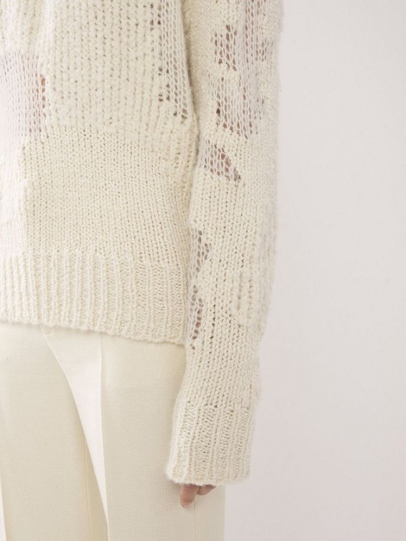 Prendas De Punto Chloe Generous Mock-neck Blancas | CHE-SR13953