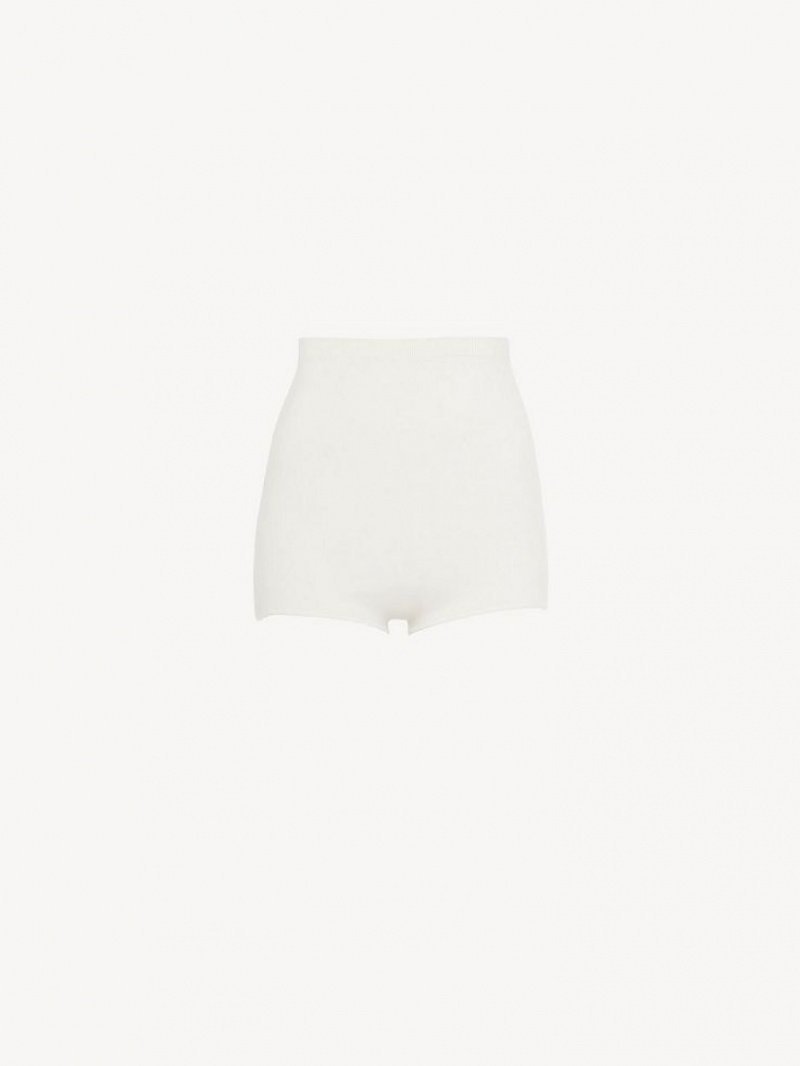 Prendas De Punto Chloe High-waisted Mini Shorts Blancas | CHE-SR13923