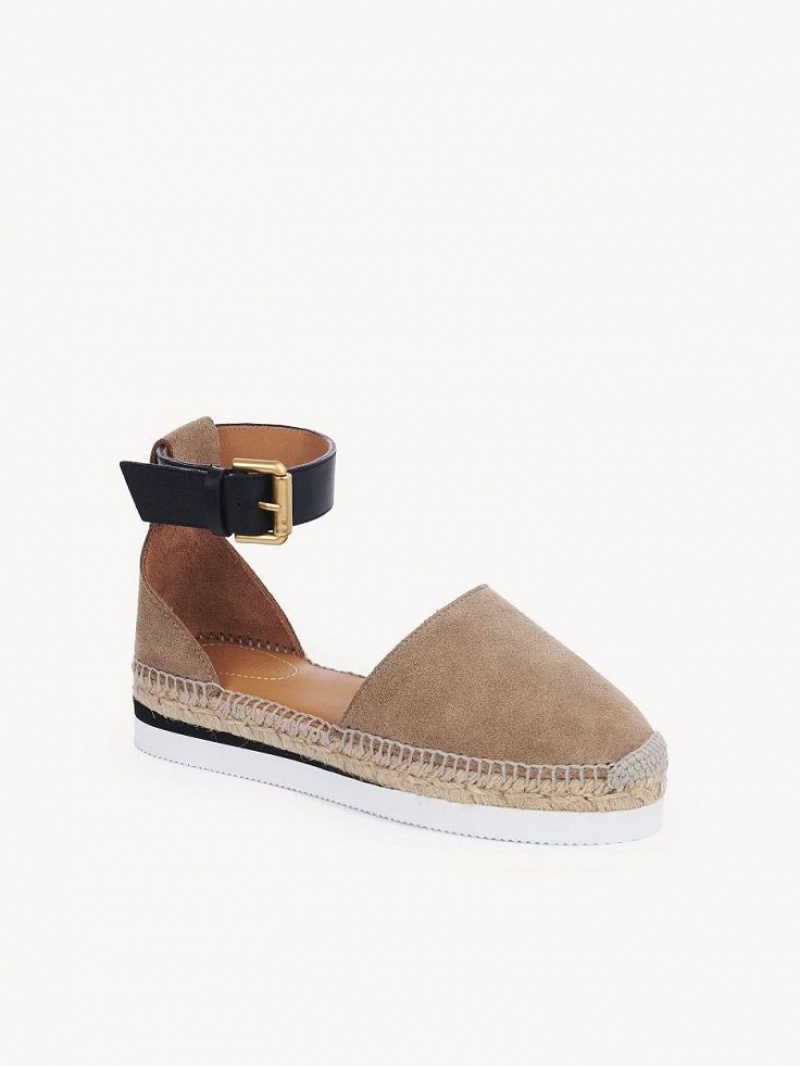 Sandalias Chloe Glyn Alpargata Kaki | CHE-SR14803