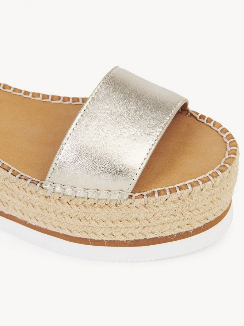 Sandalias Chloe Glyn Plataforma Plateadas | CHE-SR14835