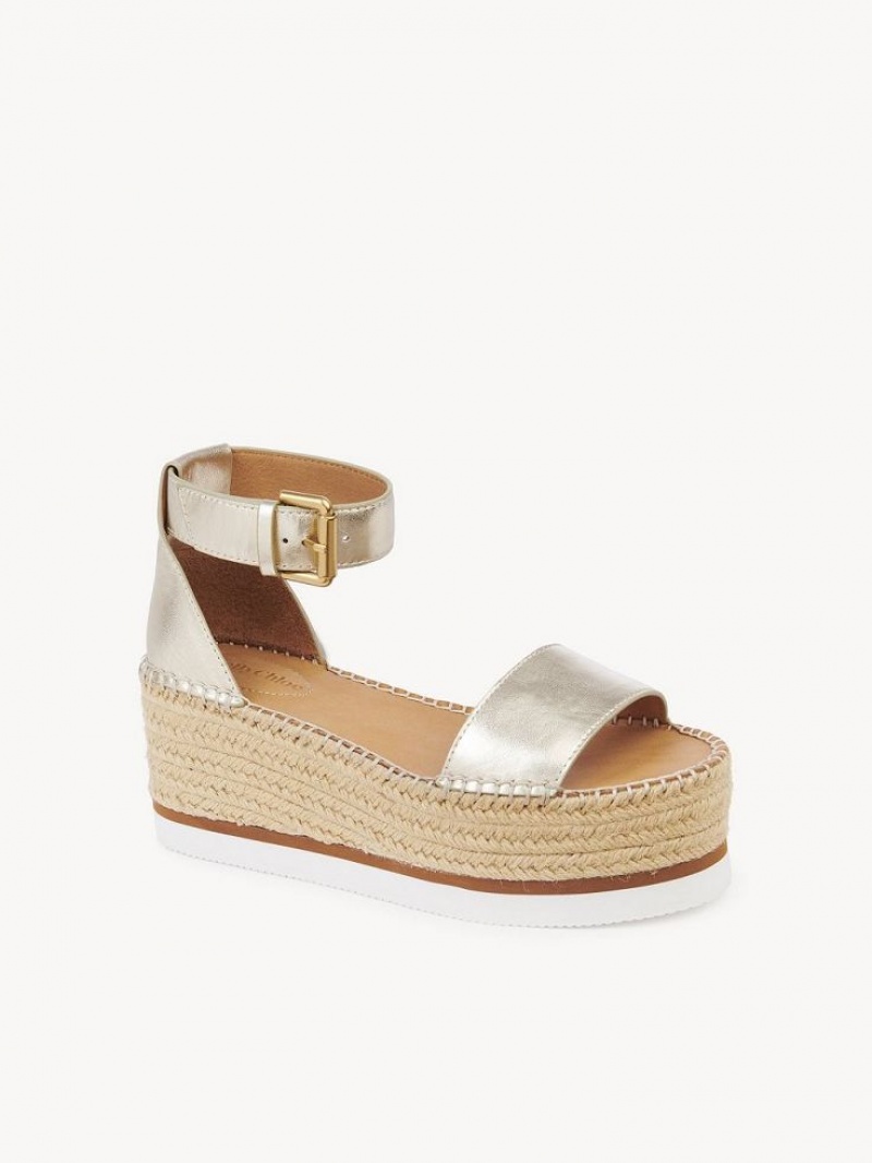 Sandalias Chloe Glyn Plataforma Plateadas | CHE-SR14835