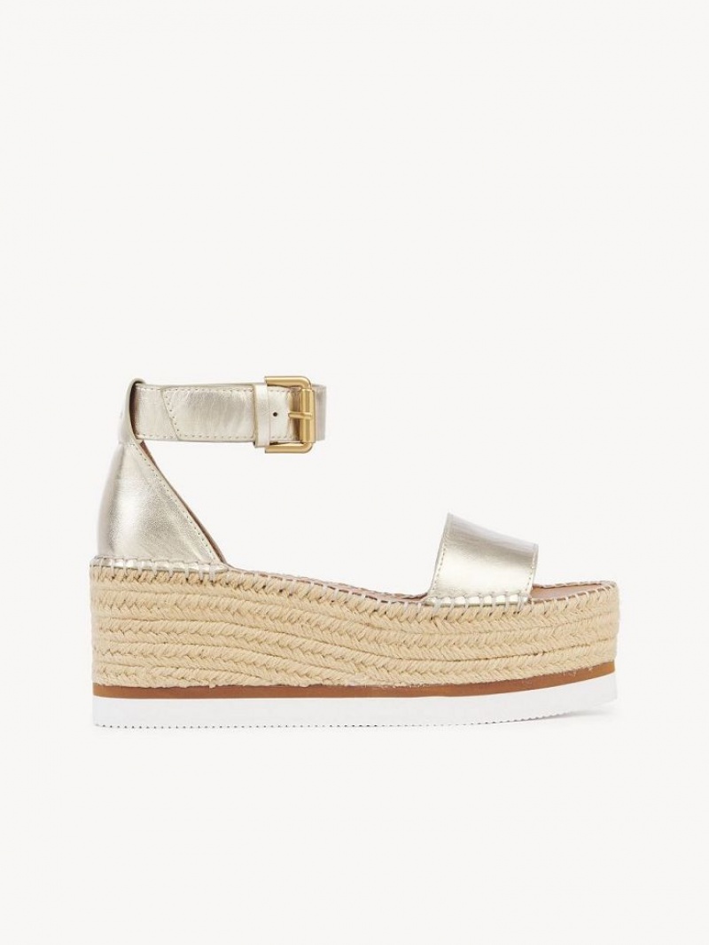 Sandalias Chloe Glyn Plataforma Plateadas | CHE-SR14835