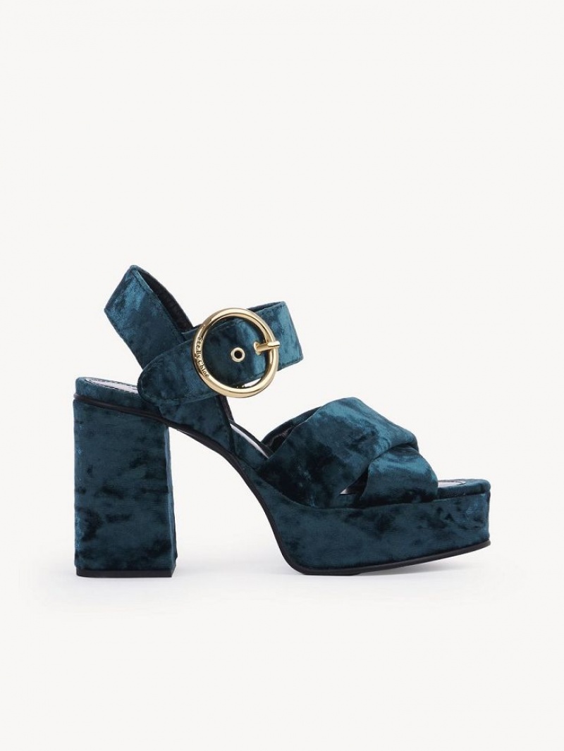 Sandalias Chloe Orla Plataforma Verde | CHE-SR14808