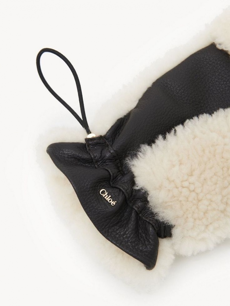 Sombreros Chloe Shearling Mittens Chocolate | CHE-SR14478