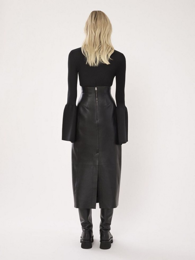 Suéteres Chloe Fitted Mock-neck Negras | CHE-SR13903