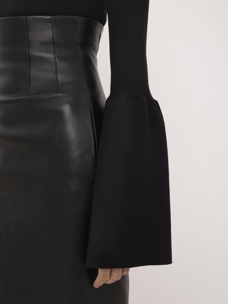 Suéteres Chloe Fitted Mock-neck Negras | CHE-SR13903