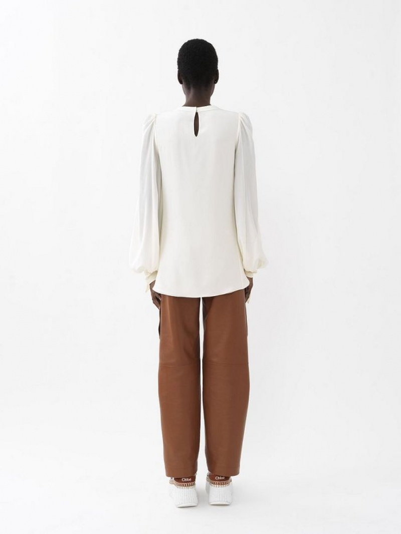 Tops Chloe Knot-detail Blancas | CHE-SR13900