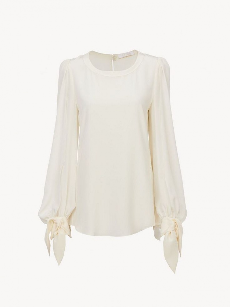 Tops Chloe Knot-detail Blancas | CHE-SR13900