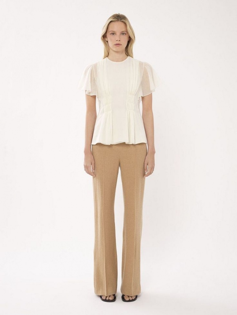 Tops Chloe Wing-sleeve Blancas | CHE-SR13912