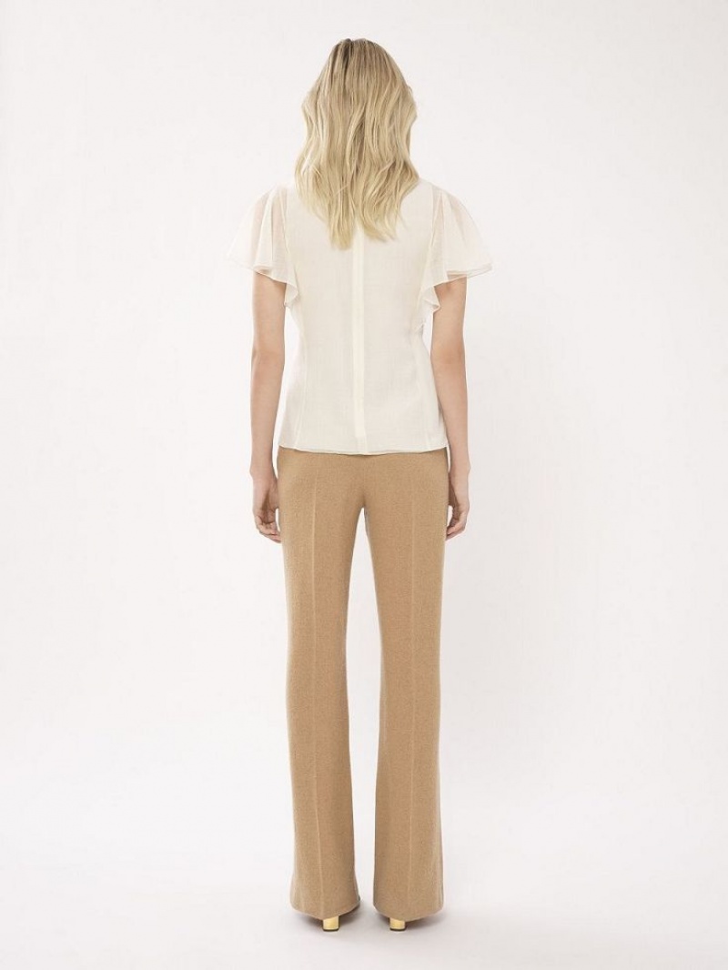 Tops Chloe Wing-sleeve Blancas | CHE-SR13912