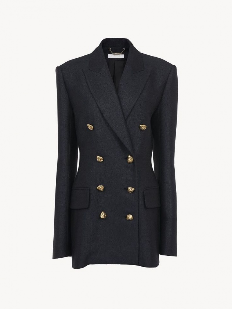 Traje Chloe Long Double-breasted Negras | CHE-SR14030