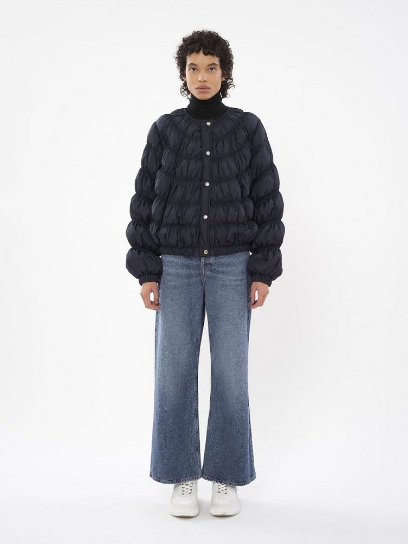 Traje Chloe Ruched Puffer Azules | CHE-SR14041