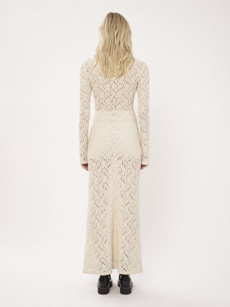 Vestido Chloe Fitted Maxi Blancas | CHE-SR13863