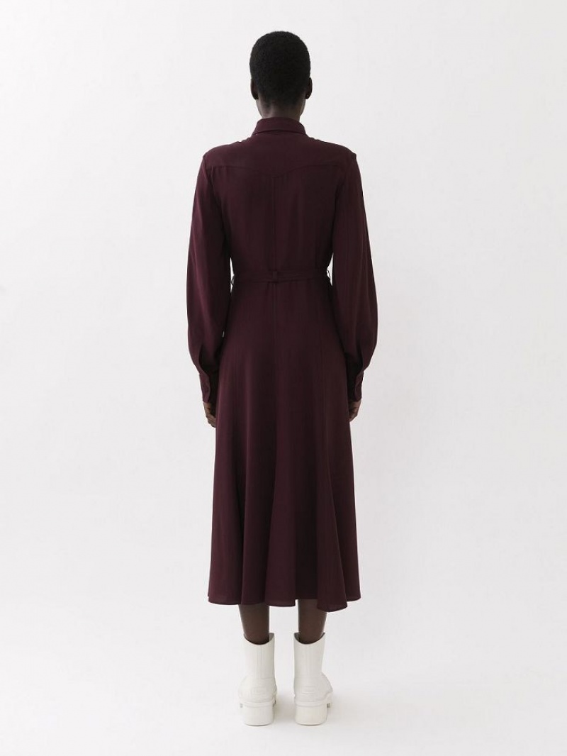 Vestido Chloe Midi Shirt Moradas | CHE-SR13840