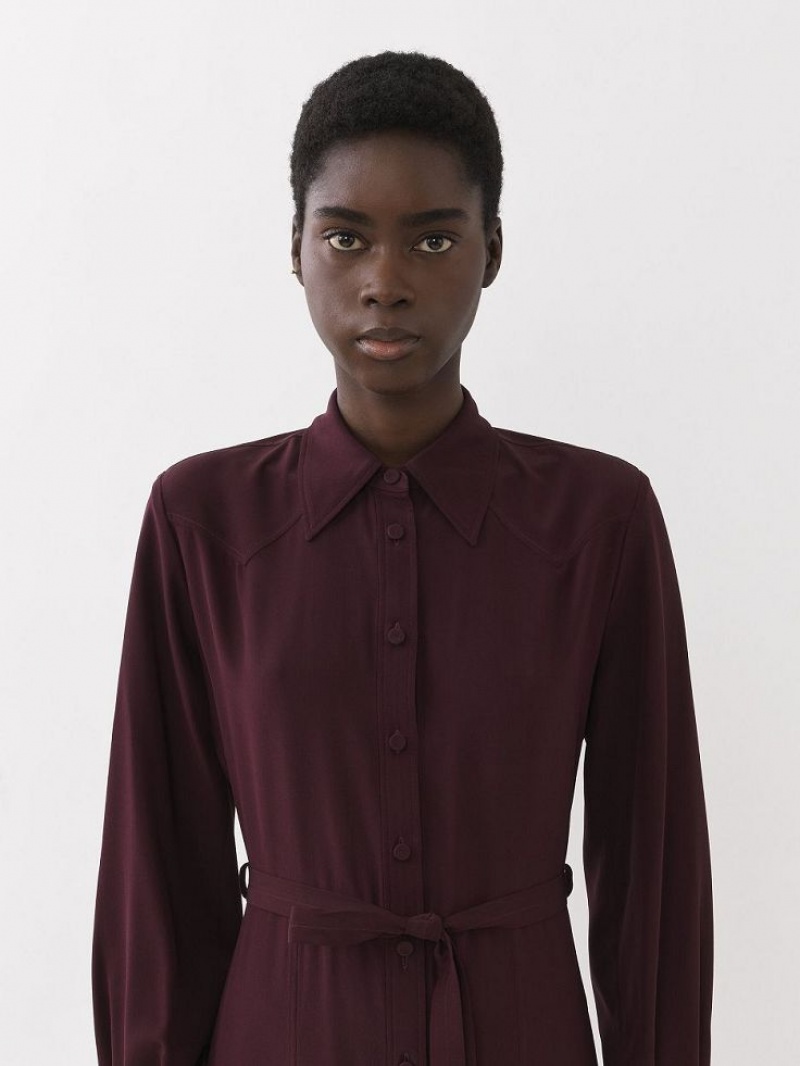 Vestido Chloe Midi Shirt Moradas | CHE-SR13840