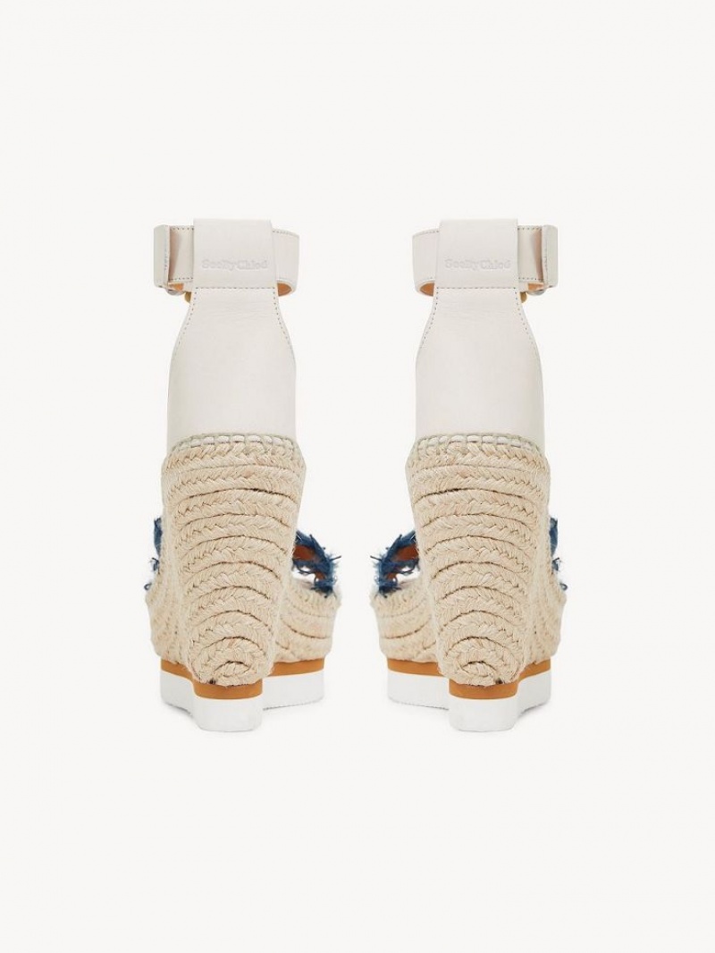 Wedge Chloe Glyn Fringed Alpargata Azules Oscuro | CHE-SR14827